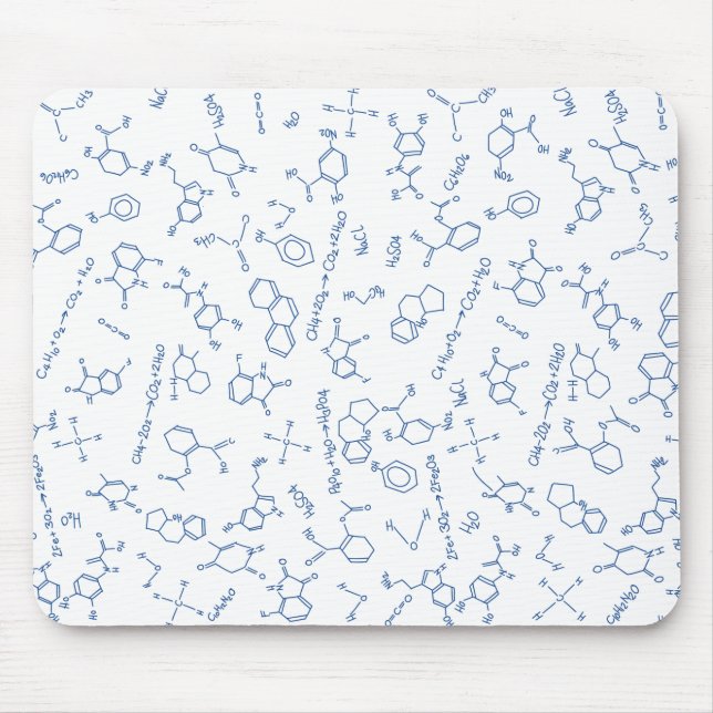 Mousepad Diagrama de química: tapete azul do rato (Frente)