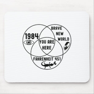 Mousepad Diagrama de Venn distópico engraçado você está aqu