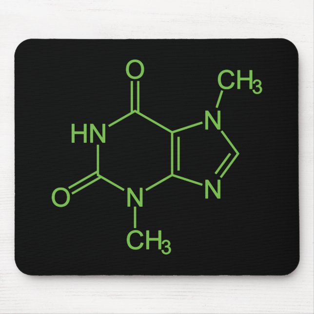 Mousepad Diagrama Químico da Molécula de Teobromina do Choc (Frente)