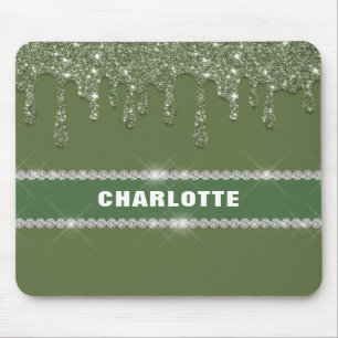 Mousepad Diamante de Espuma Verde de Sage Moderna