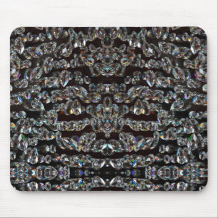 Mousepad Diamante padrão brilhante prata elegante e preto