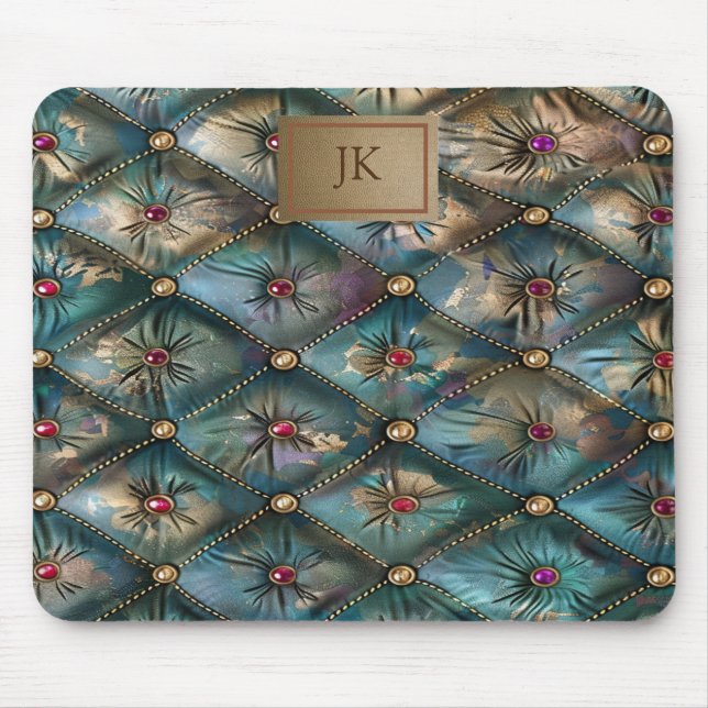 Mousepad Diamantes Coloridos de Coloração de Couro Moderno  (Frente)