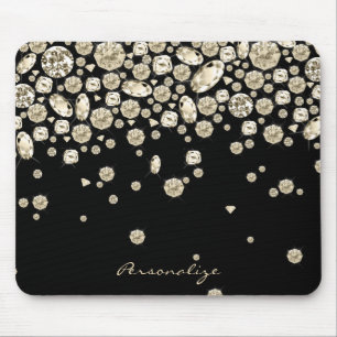 Mousepad Diamantes de Ouro em Preto