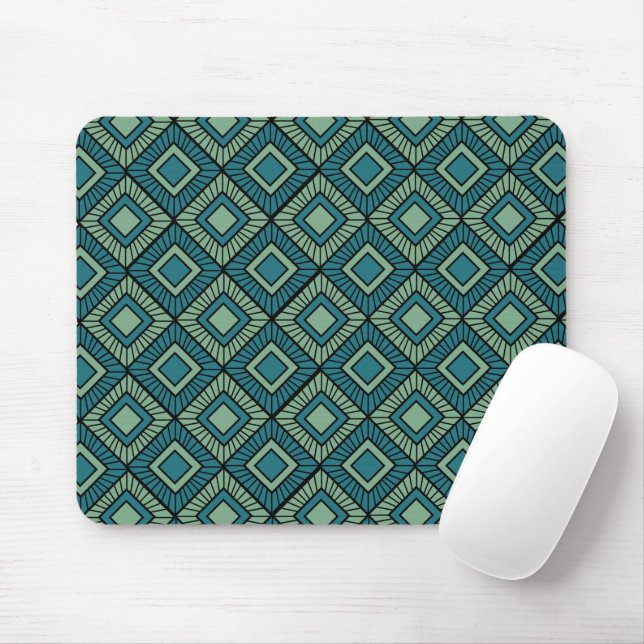 Mousepad Diamantes distribuídos - Teal (Com mouse)