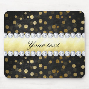 Mousepad Diamantes Dourados dos confetes do quadro preto