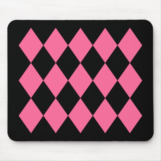 Mousepad Diamantes Pretos e Rosa (Frente)