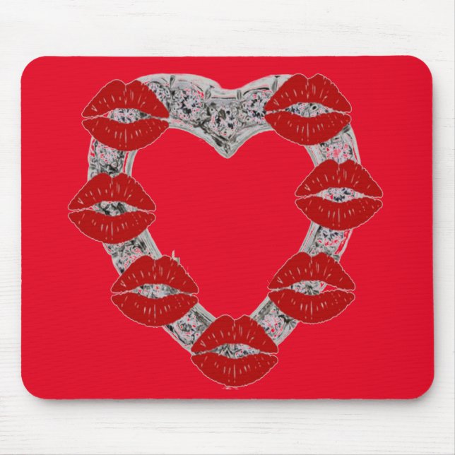 Mousepad Diamond Heart Kisses (Frente)