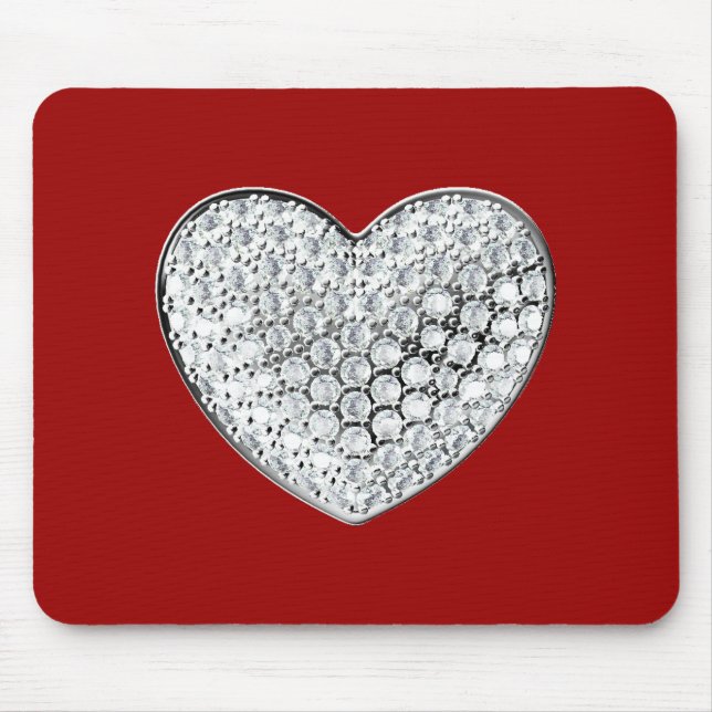 Mousepad Diamond Heart - Maroon bg (Frente)