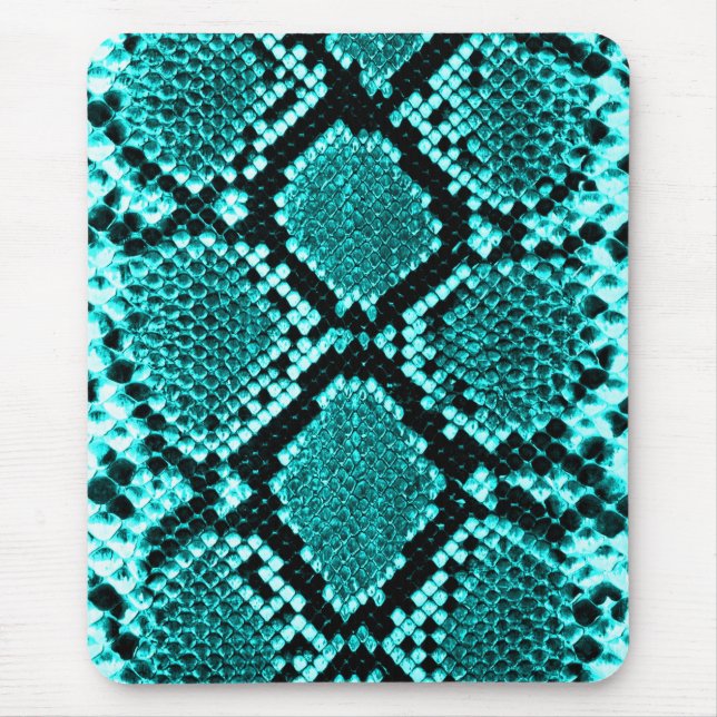 Mousepad Diamond Rattlesnake Cobra Skin aqua (Frente)