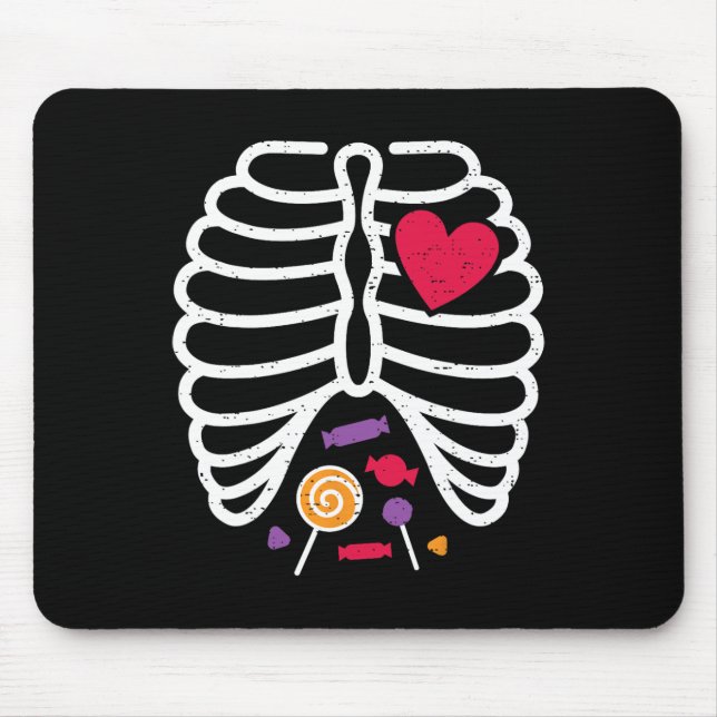 Mousepad Dias de as Bruxas engraçados de gaiolas Skeleton M (Frente)