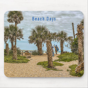 Mousepad Dias de Praia, Céu Encoberto, Jardim de Praia