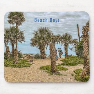 Mousepad Dias de Praia, Céu Encoberto, Jardim de Praia