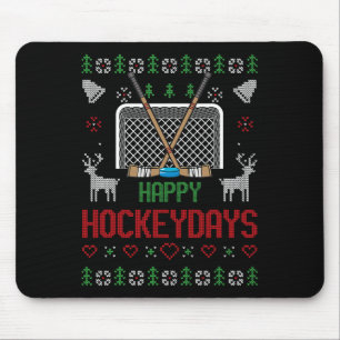 Mousepad Dias Felizes de Hóquei Dias de Hóquei Natal Feio S