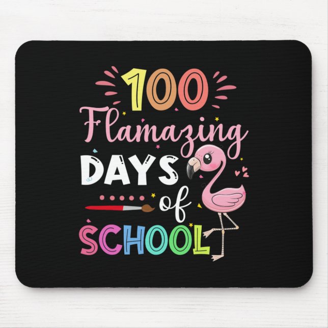 Mousepad Dias Incríveis De Ensino De Estudantes Flamingo, C (Frente)