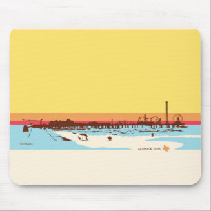 Mousepad Dias surf - Ilha Galveston, Pier de Prazer