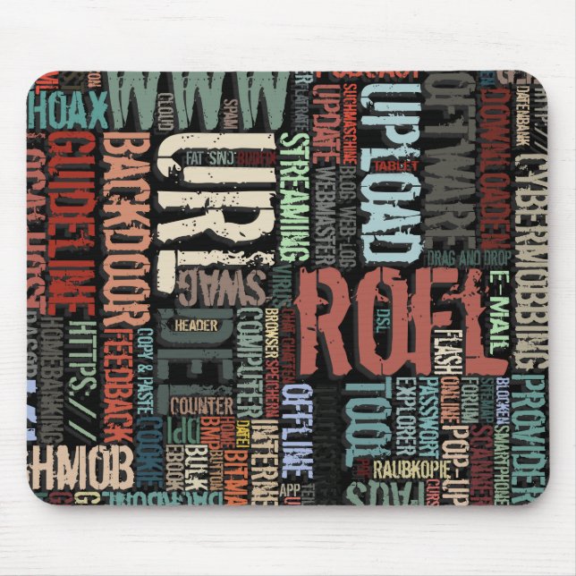 Mousepad Dicionário de Computador no Suporte do Mouse a Cor (Frente)