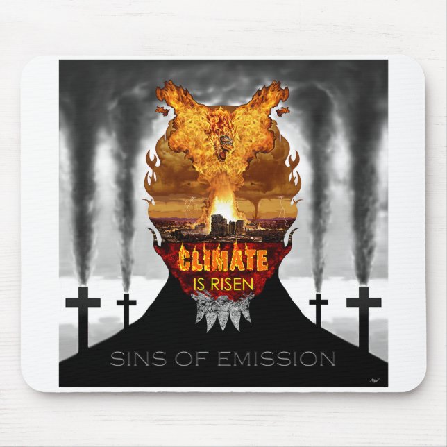 Mousepad Digital painting about climate change. (Frente)