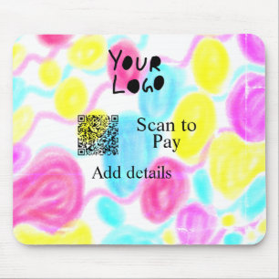 Mousepad Digitalize para pagar o logotipo comercial Q R adi