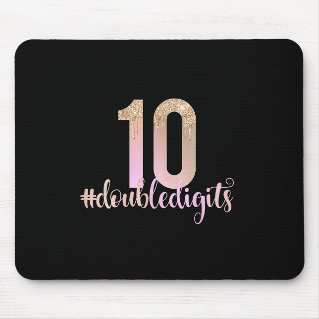 Mousepad Dígitos duplos de 10º aniversário Meninas Peach Om (Frente)