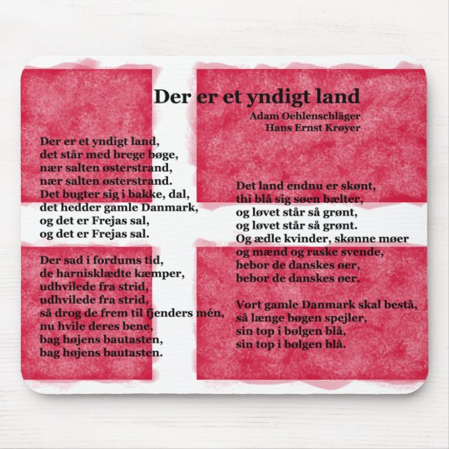 Mousepad Dinamarca - Der er et yndigt land (Frente)