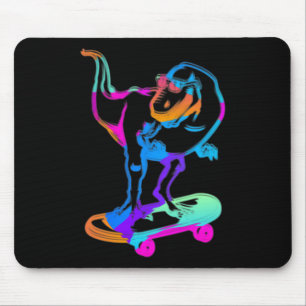 Mousepad Dino Patinador Divertido Skateboard Patinação de Q