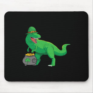Mousepad Dino-sauro Sortudo Dia de São Patrício T-rex Irlan