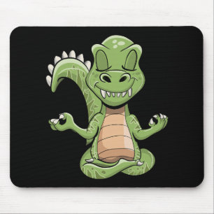 Mousepad Dino Yoga Dinossauro Dragão Meditando T-rex Yogasa