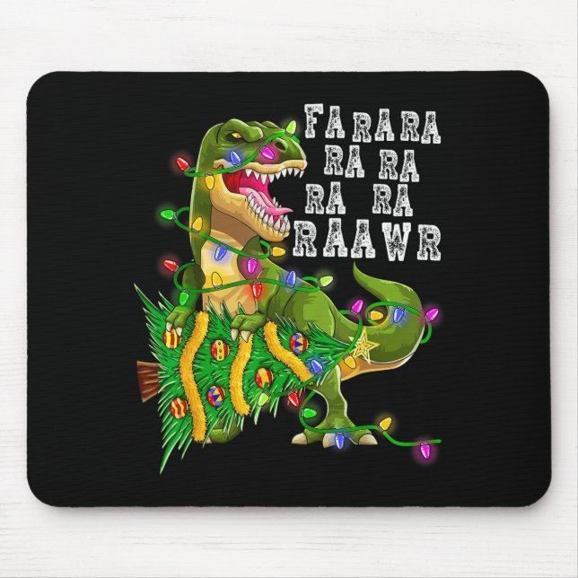 Mousepad Dinosaur Christmas Fa Ra Rawr Tree Rex Boys Xmas G (Frente)