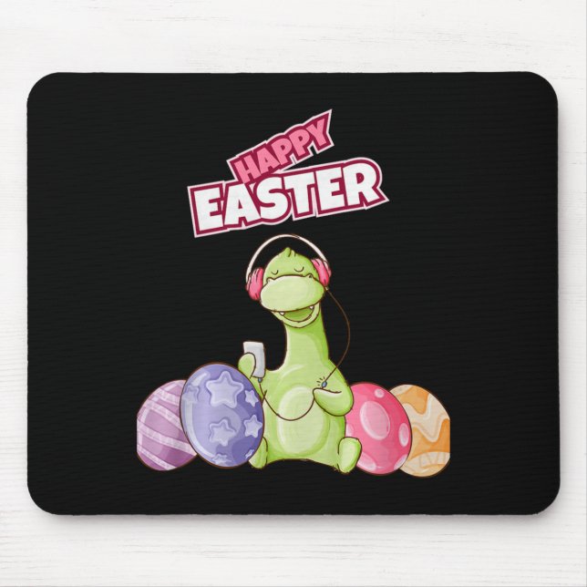 Mousepad Dinosaur Say Happy Easter Premium Tri-blend  (Frente)