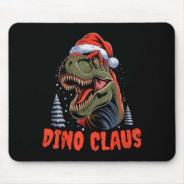 Mousepad Dinosaur T-rex Christmas Tree Dino Claus Pajamas X (Frente)