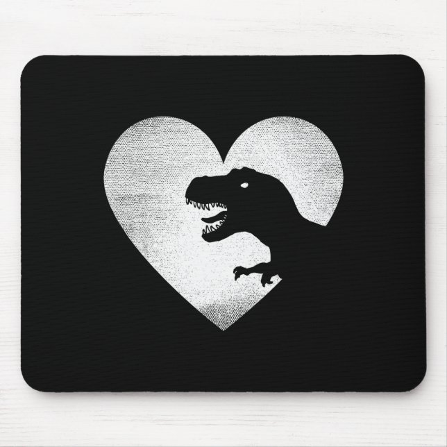 Mousepad Dinosaur Valentines Trex Amor Dinossauros Distress (Frente)