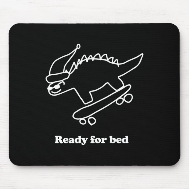 Mousepad Dinosauro de Skate Pronto para a Cama  (Frente)