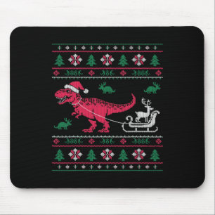 Mousepad Dinossaur Reindeer Sleigh no Natal Feio