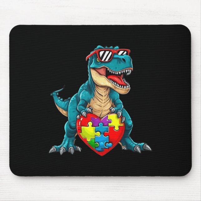 Mousepad Dinossauro Autismo Quebra-cabeça de Consciencializ (Frente)