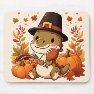 Mousepad Dinossauro Bonito de Ação de Graças