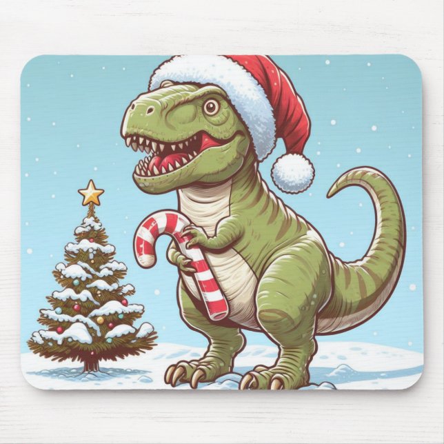 Mousepad Dinossauro candi doce de Natal (Frente)