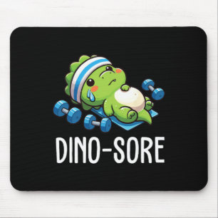 Mousepad Dinossauro de academia engraçado levantando peso a
