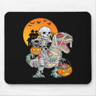 Mousepad Dinossauro de Halloween T Rex Esqueleto Assustador