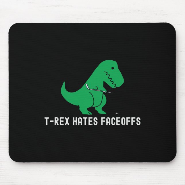 Mousepad Dinossauro de hóquei T-rex engraçado odeia disputa (Frente)