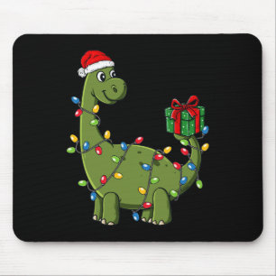 Mousepad Dinossauro De Natal Com Meninos Divertidos De Luz