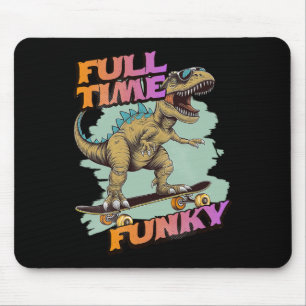 Mousepad Dinossauro de skate funky engraçado em tempo integ
