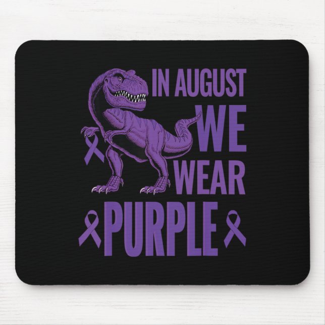 Mousepad Dinossauro Em Agosto Vestimos Sobredosagem Roxa Do (Frente)