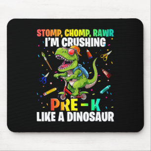 Mousepad Dinossauro Pré-K de Volta à Escola Primeiro Dia da