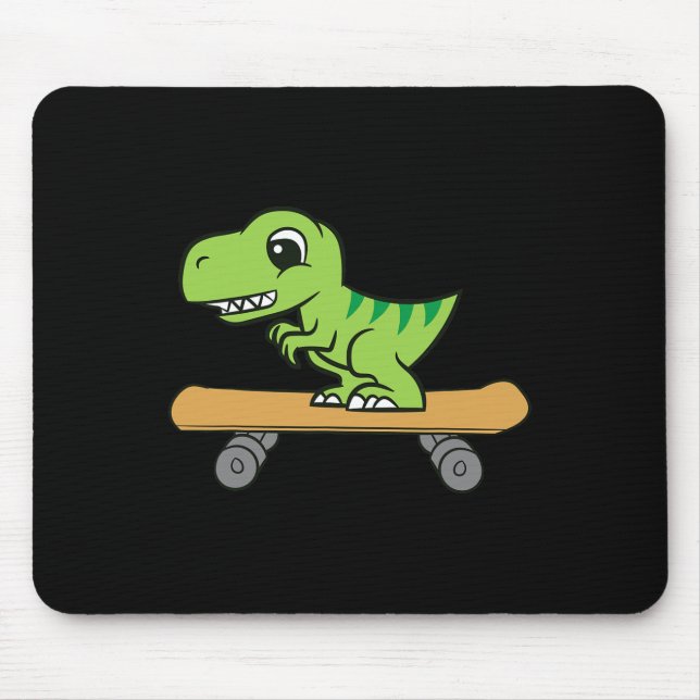 Mousepad Dinossauro Skate Cute Skateboard Dinossauro (Frente)