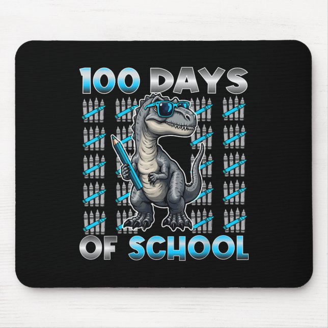 Mousepad Dinossauro T Rex 100 Dias De Roupa Escolar 100 Dia (Frente)