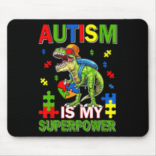 Mousepad Dinossauro T-rex Crianças Autismo É Meu Superpoder