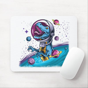 Mousepad Dinossauro T-Rex Engraçado no Espaço