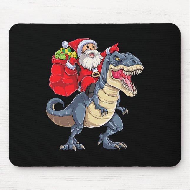Mousepad Dinossauro T Rex Papais noeis de Natal Rapazes Men (Frente)