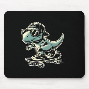 Mousepad Dinossauro T Rex Skate fazendo skate retro engraça