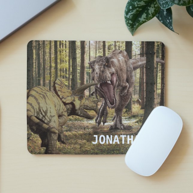 Mousepad Dinossauro Tyrannosaurus Triceratops Personalizado (Criador carregado)